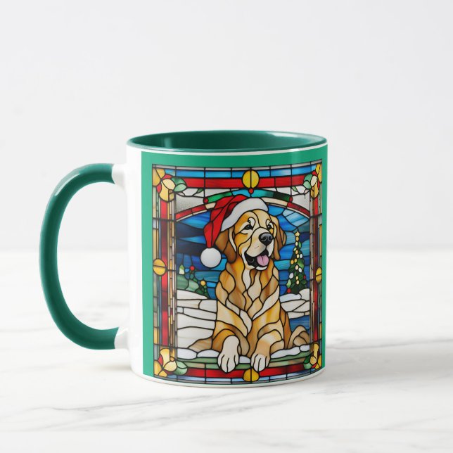 Caneca Golden Retriever Natal Vitral (Esquerda)
