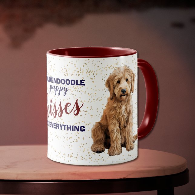 Caneca Goldendoodle Puppy Kisses consertar tudo (Criador carregado)