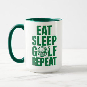 Caneca Golf Repetição, Coma Dormir Golfe Xícara de