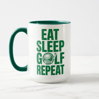 Caneca Golf Repetição, Coma Dormir Golfe Xícara de