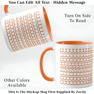 Caneca Golfaholic Hidden Message 140GW Funny Golf