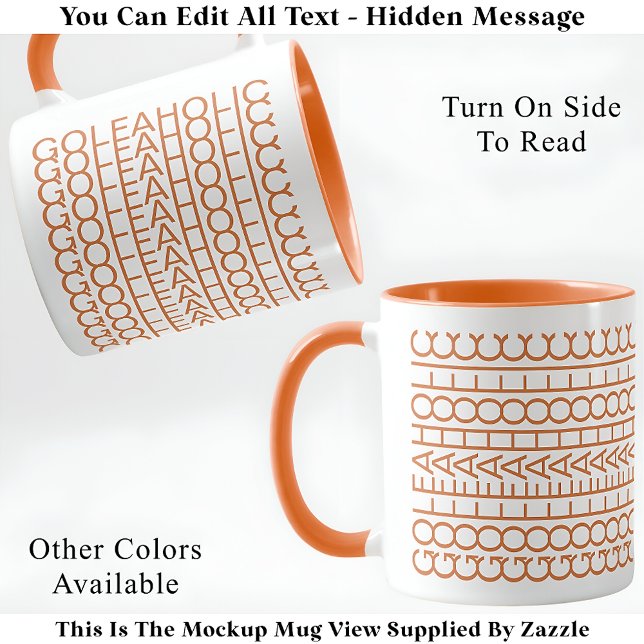 Caneca Golfaholic Hidden Message 140GW Funny Golf (Criador carregado)