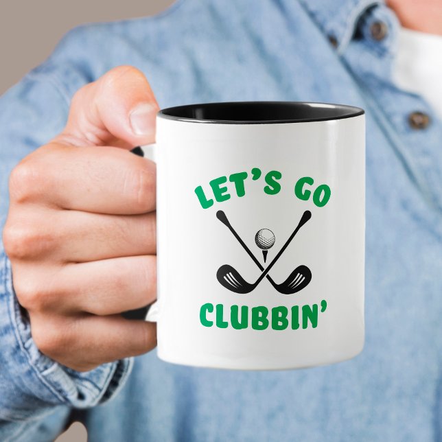 Caneca Golfer Funny Golf Club Moderno Esportes Negra Verd (Golfer Funny Golf Club Modern Sports Black Green Mug)