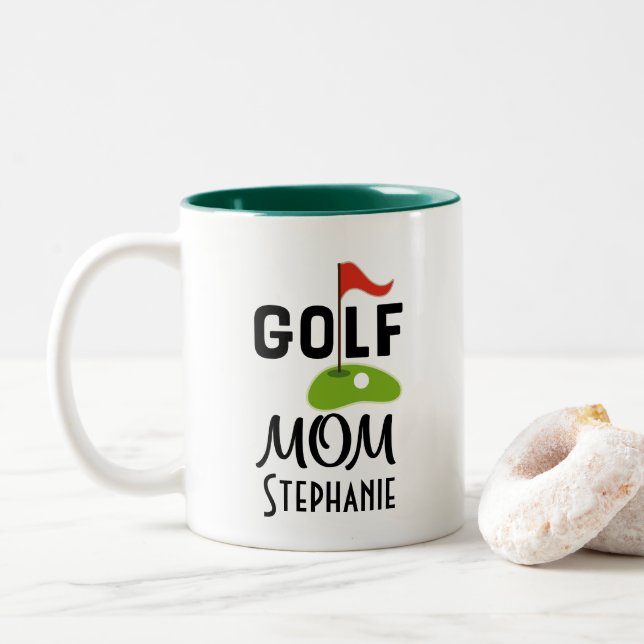 Caneca Golfing do presente da mamã do golfe (Com Donut)