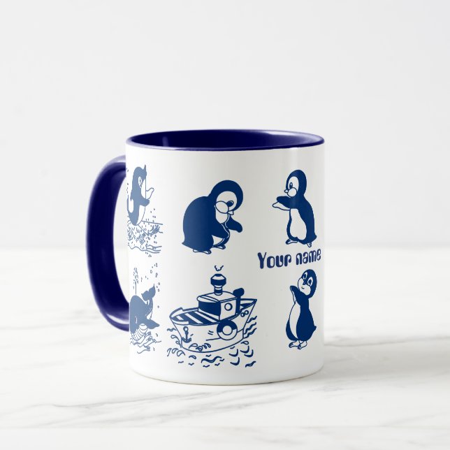 Caneca Golfinhos, Baleias e Pinguins (Frente Esquerda)