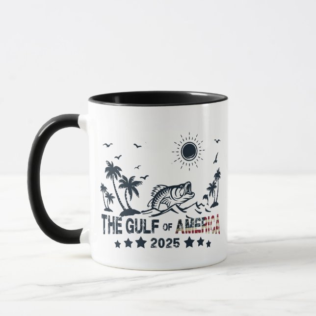 Caneca Golfo da América pescando pavilhão americano patri (Esquerda)