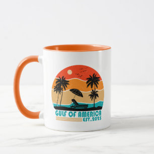 Caneca Golfo dos EUA América antigo patriótico americano