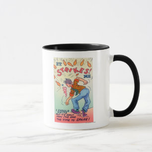 Caneca Golpeia-me, boliche do homem dos desenhos animados