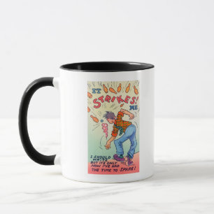 Caneca Golpeia-me, boliche do homem dos desenhos animados