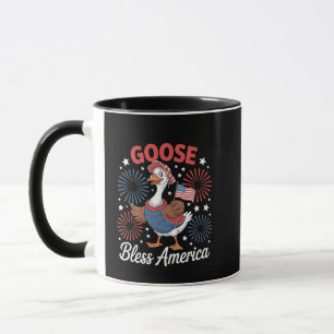 Caneca Goose Bless America Goose Bird Quarto De Julho