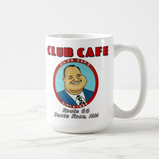 Caneca gorda do homem do café do clube com (Direita)