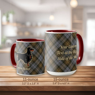 Caneca Gordon Setter sobre Weathered Gordon Tartan