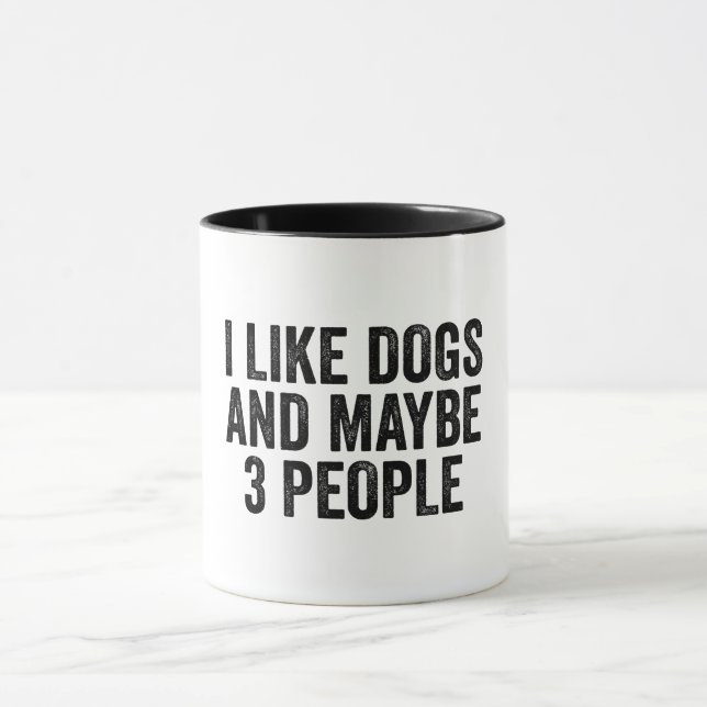 Caneca Gosto De Cães E Talvez De 3 Pessoas (Centro)