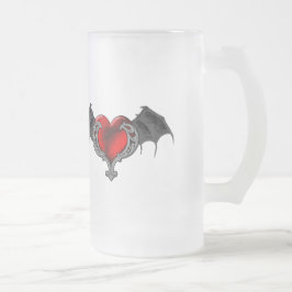 Caneca Goth Coração com Asas de Morcego