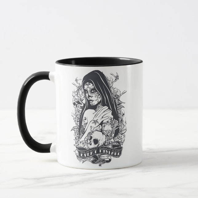 Caneca Gothic Sugar Skull Woman Tattoo Art (Esquerda)
