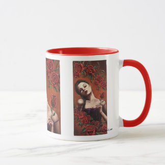 Caneca gótico da rosa vermelha da caneca da arte