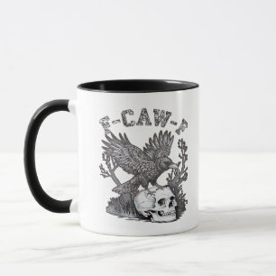 Caneca Gótico Divertido Corvo Humor Essencial Retro Estil