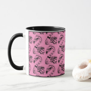 CANECA GÓTICO PUNK ROCKER FLAMINGO, HÁBULAS, CABELO ESPIR