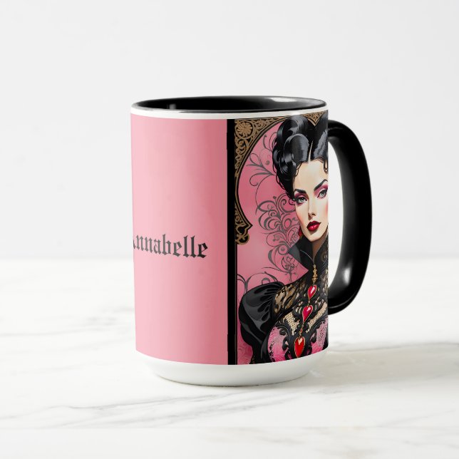 Caneca Gótico Rosa Lady Coffee Mug (Frente Esquerda)