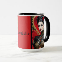 Gótico Vermelho Lady Coffee Mug