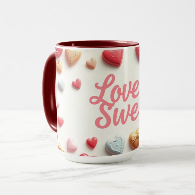Caneca Gourmet Chocolate Valentine "Love Is Sweet" (Frente Esquerda)
