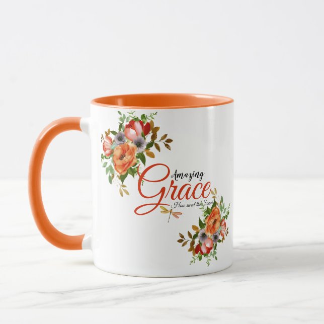 Caneca Graça incrível aquarela floral   (Esquerda)