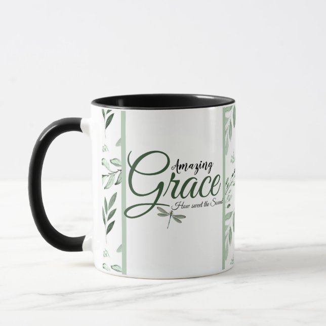 Caneca Graça incrível Folhas verdes   (Esquerda)