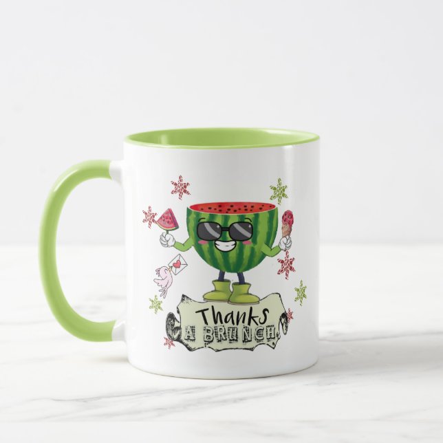 Caneca Gracias con sandía divertida (Esquerda)