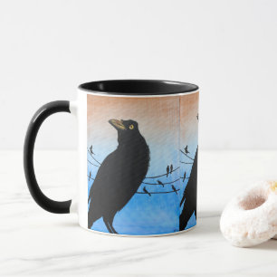 Caneca Grackle Austin Texas Bird Nature Willife Painting