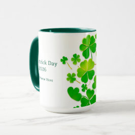 Caneca Gradient Green Layered Shamrock Gold Lucky