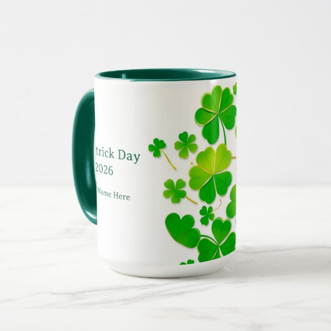 Caneca Gradient Green Layered Shamrock Gold Lucky (Frente Esquerda)
