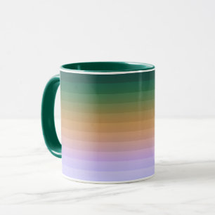 Caneca Gradient ombre stripe verde e claro