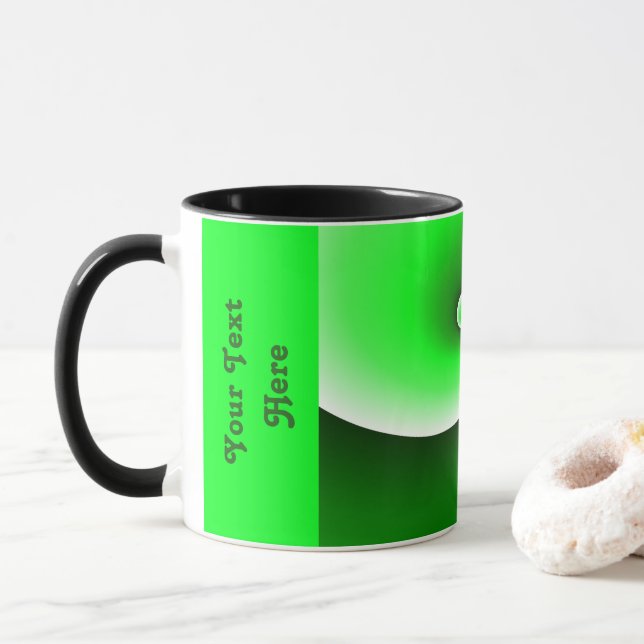 Caneca Gradiente Espiral Branco Verde (Com Donut)