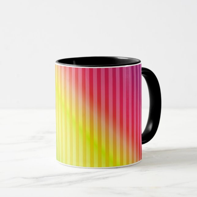 Caneca Gradiente fluorescente neon brilhante arco-íris om (Frente Esquerda)