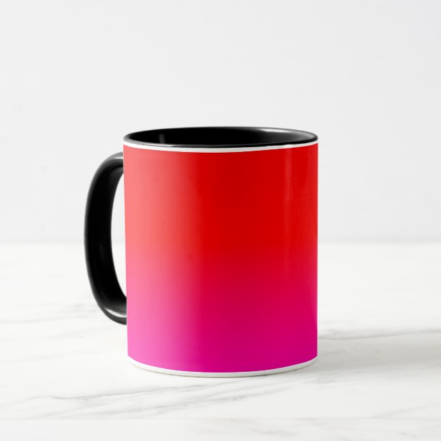Caneca gradiente ombre vermelho rosa, escarlate, vermelho (Frente Esquerda)