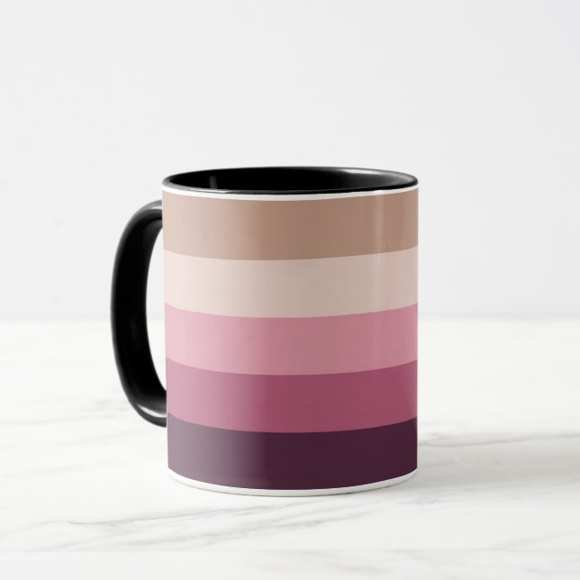 Caneca Gradiente Rosa Neutro Harmonioso em Faixa Horizont (Frente Esquerda)