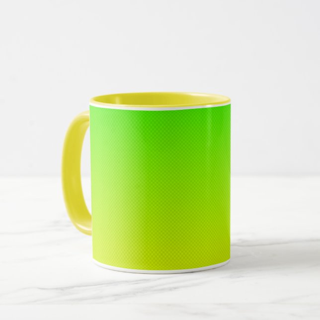 Caneca Gradiente verde e néon amarelo (Frente Esquerda)