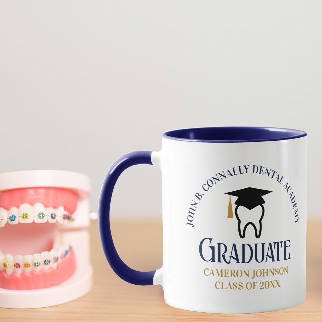 Caneca Graduação de Dentista Personalizada da Faculdade d (Criador carregado)