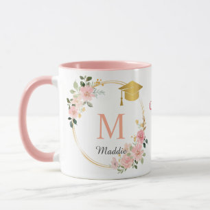 Caneca Graduação de Meninas Rosa Monograma