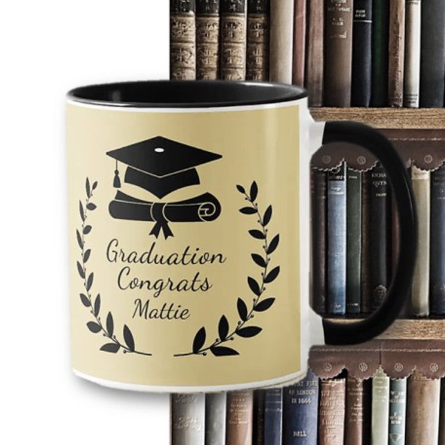 Caneca Graduação de Parabéns clássica e personalizada (Criador carregado)