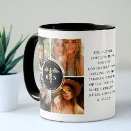 Caneca Graduada em Enfermagem Foto Moderna Enfermeira Reg