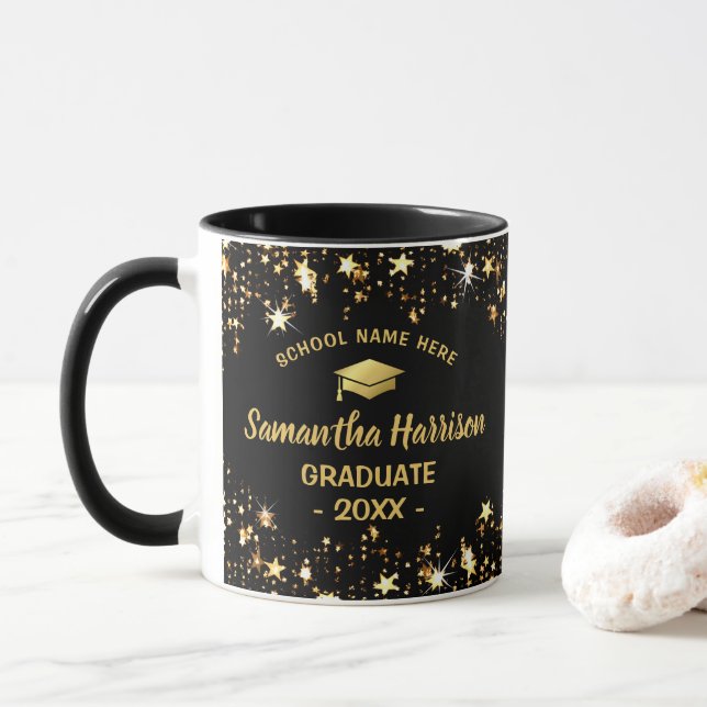 Caneca Graduado com Estrela de Ouro | Foto Formatura 2025 (Com Donut)