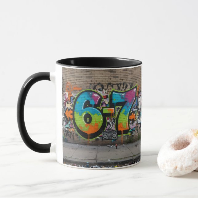 Caneca Graffiti 67 Viral Trend/Bold Pop Art Street Style (Com Donut)