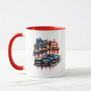Caneca Gráfica Combo de Carro Musculoso Vintage do