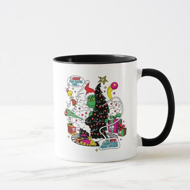 Caneca Gráfico Colorido de Natal do Grinch (Direita)