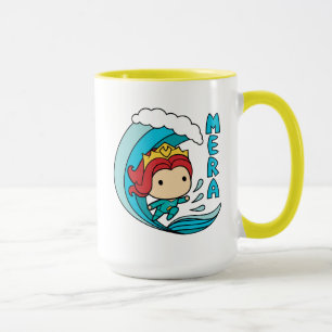 Caneca Gráfico da onda da equitação de Aquaman   Chibi