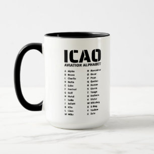 Caneca Gráfico de alfabeto da aviação ICAO