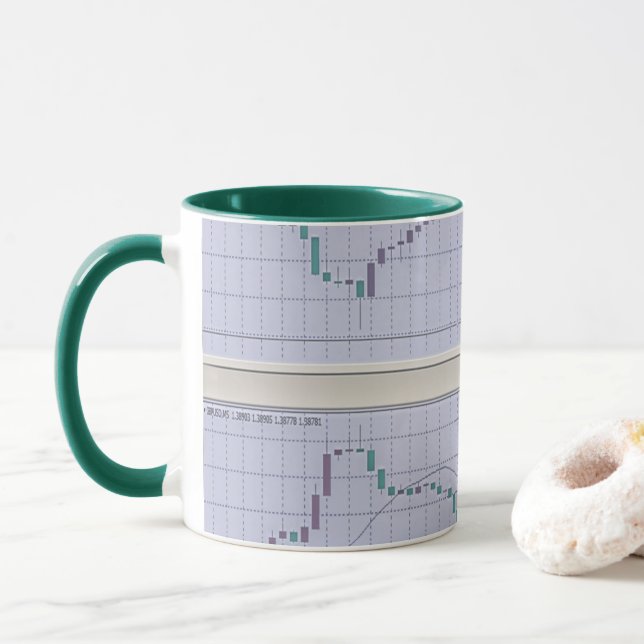 Caneca Gráfico de candlesticks Forex (Com Donut)