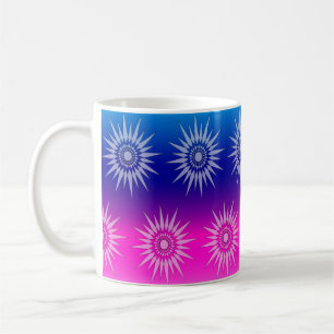Caneca - Gráfico de Estrelas a Azul e Rosa