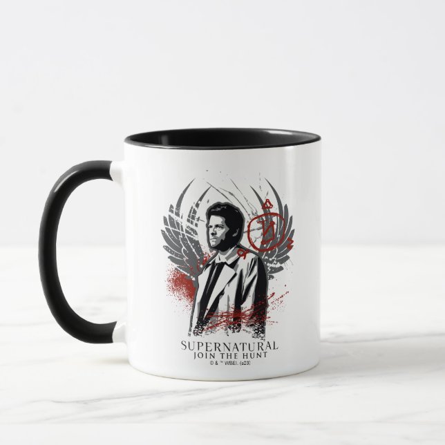Caneca Gráfico de Grafite de Castiel sobrenatural (Esquerda)